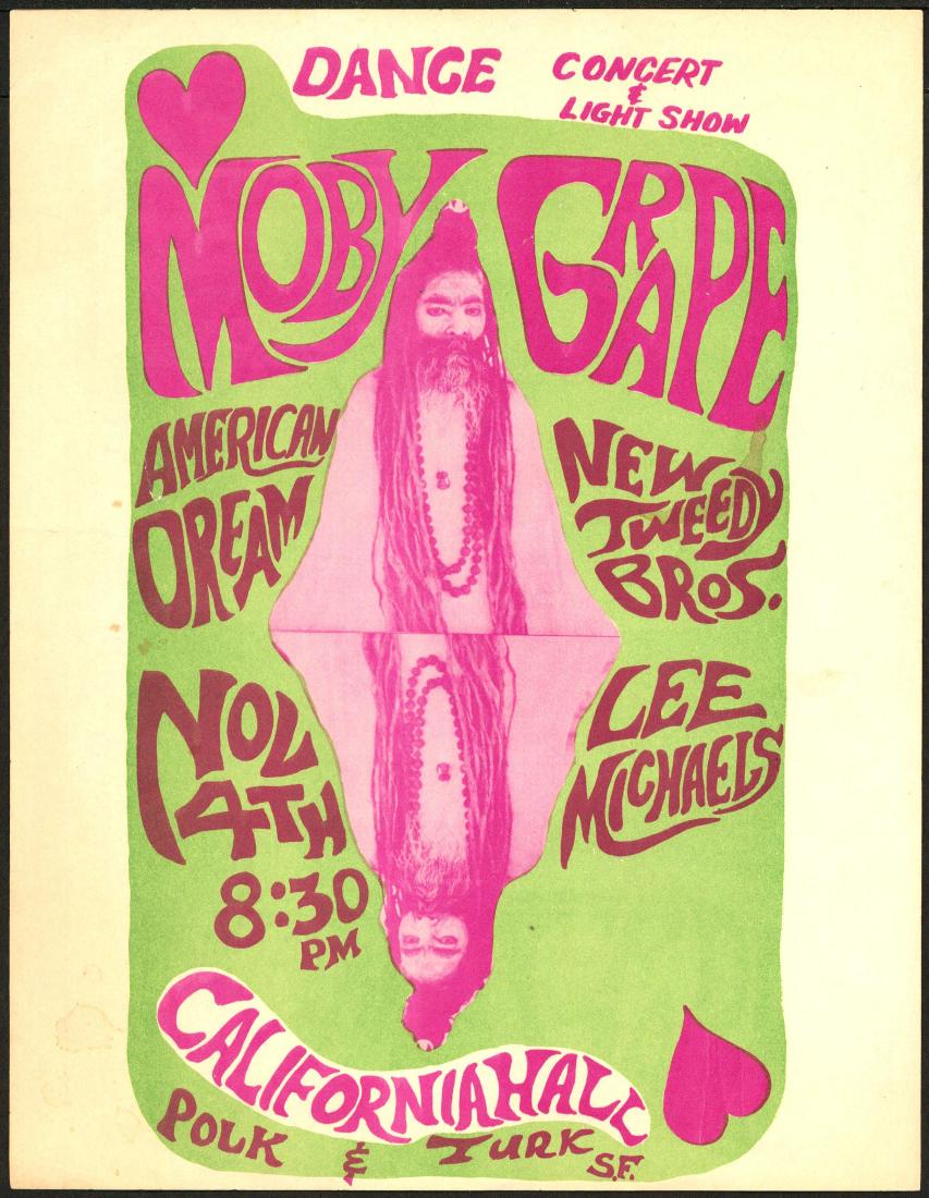 Interesting Moby Grape California Hall Handbill (1 of 1)