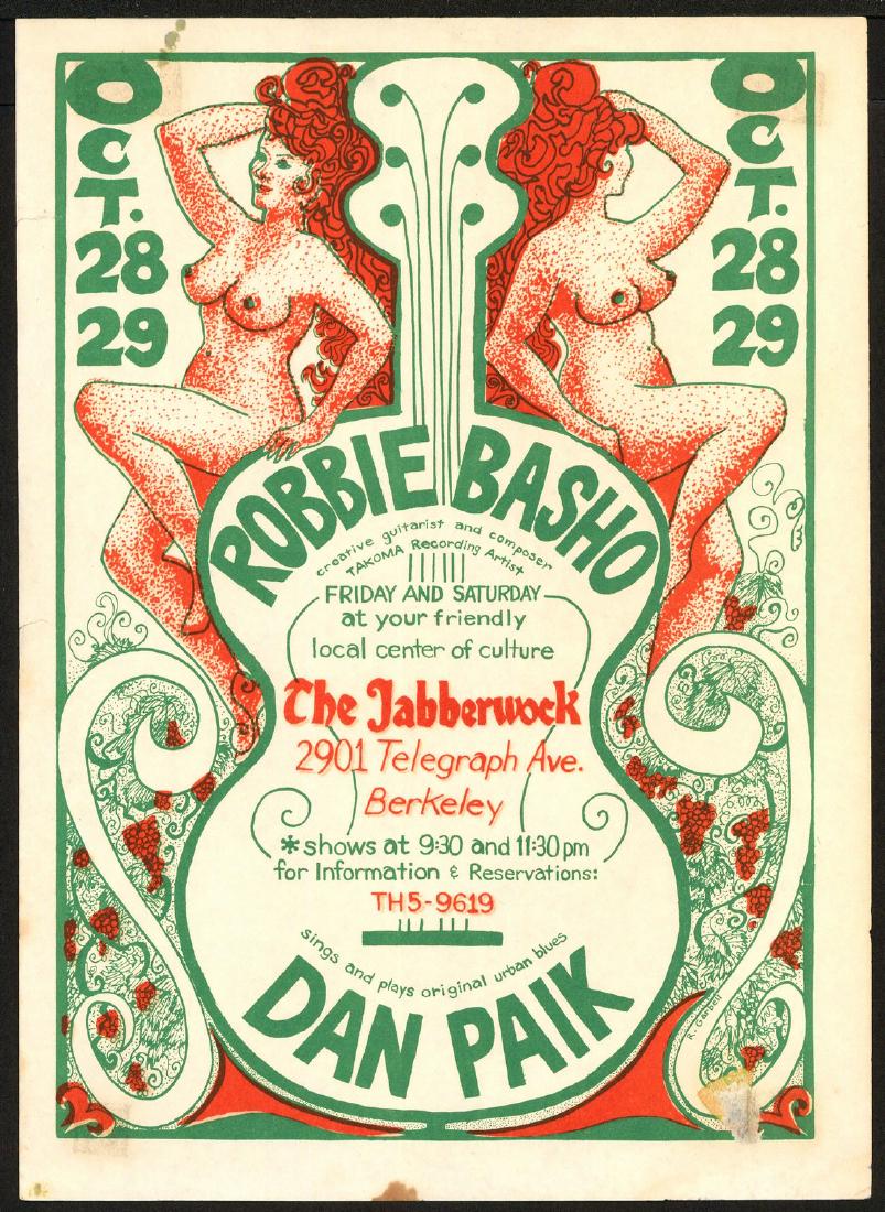 Scarce Robbie Basho Jabberwock Handbill (1 of 1)