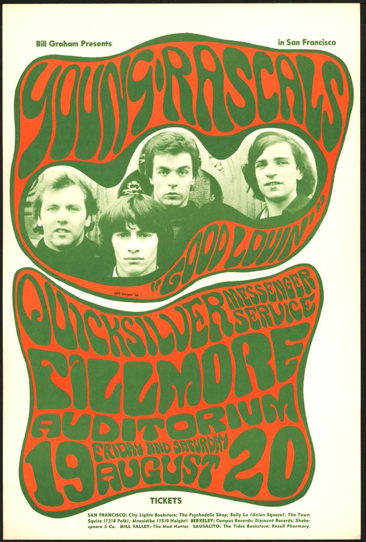 Very Nice Second Print BG-24 Young Rascals Poster (1 of 1)