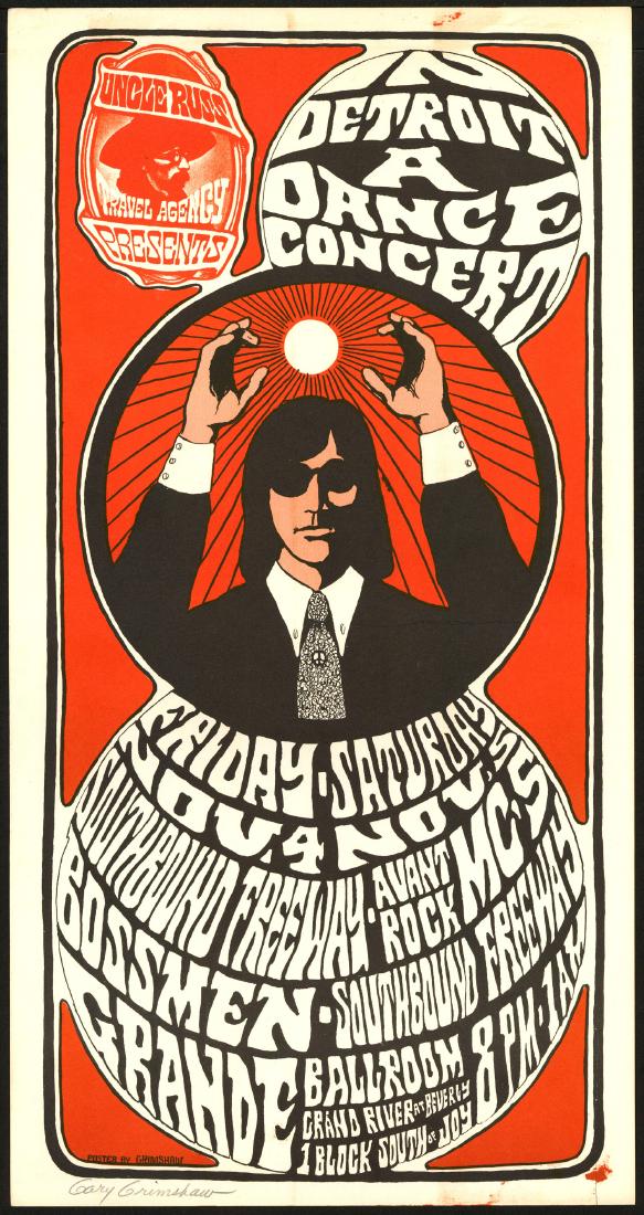 Rare Signed 1966 Grande Ballroom "Mod Man" Poster (1 of 1)