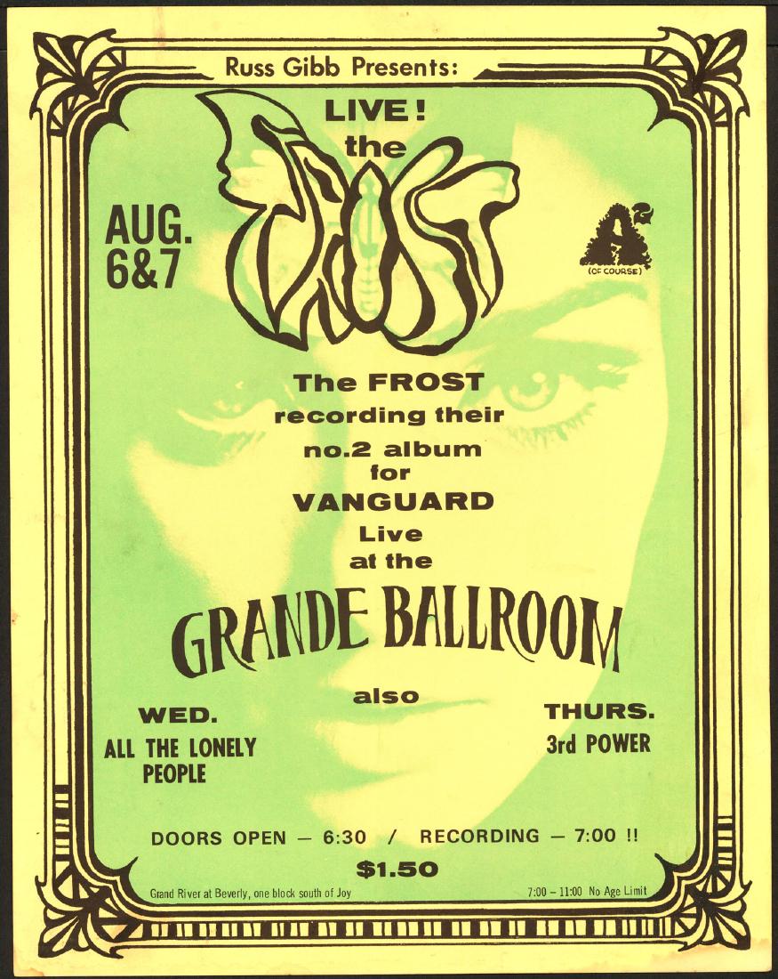 Rare 1969 Frost Grande Ballroom Poster in Yellow (1 of 1)