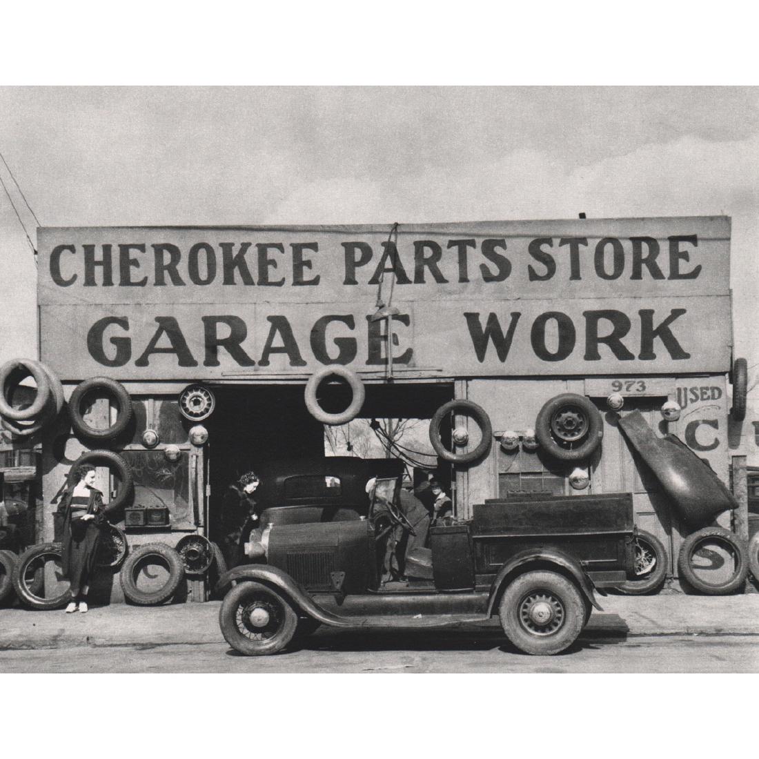 WALKER EVANS - Garage Work: Artist: WALKER EVANS Print Title: Garage Work, Atlanta Georgia, 1936 Medium: Sheet-fed Gravure Printing Date: 1980's Printed in France Image Size: 7.75 X 6 inches Walker Evans (1903-1975) was an Ameri