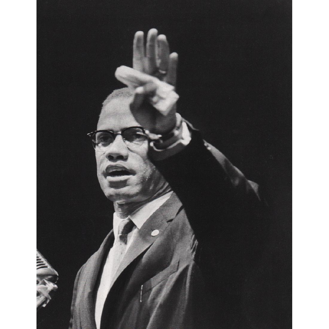 GORDON PARKS - Malcolm X, 1960: Artist: GORDON PARKS Print Title: Malcolm X, 1960 Medium: Sheet-fed Gravure Printing Date: 1970's Printed in France Image Size approx: 6.25 x 8 inches Gordon Roger Alexander Buchanan Parks(1912-2006)