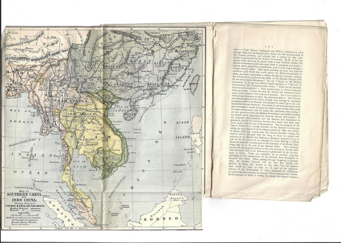 1883 Pamphlet w/ Map Rival Routes to China (1 of 2)