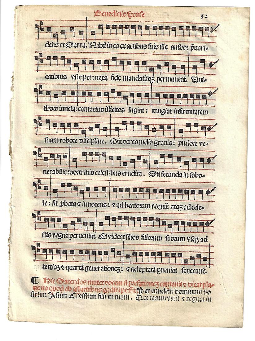 1567 Catholic Hymnal Leaf Red and Black (1 of 2)