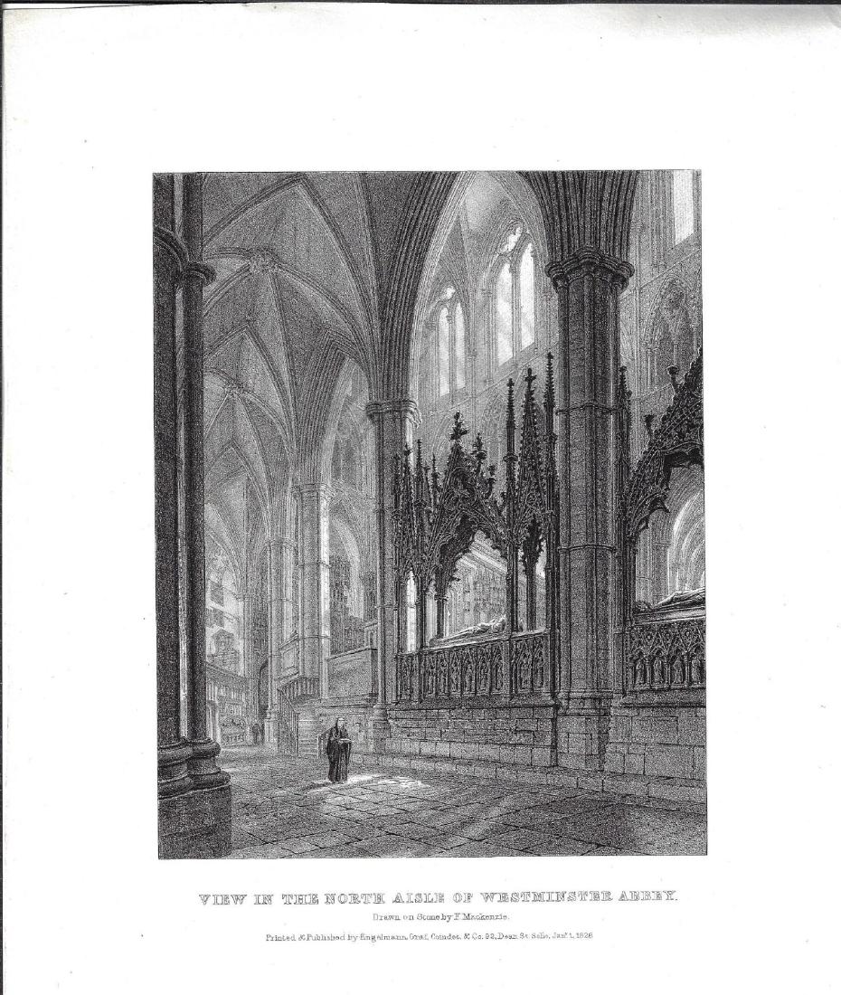 1828 Engraving View in Westminster Abbey (1 of 1)