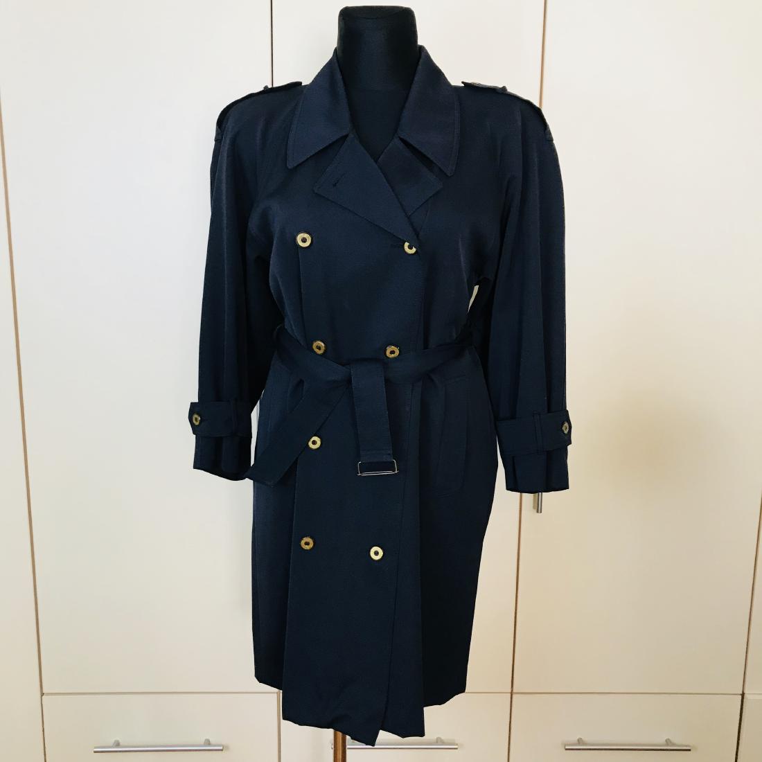 Vintage Women's Piretta Navy Blue Trench Coat Size US 8 (1 of 8)