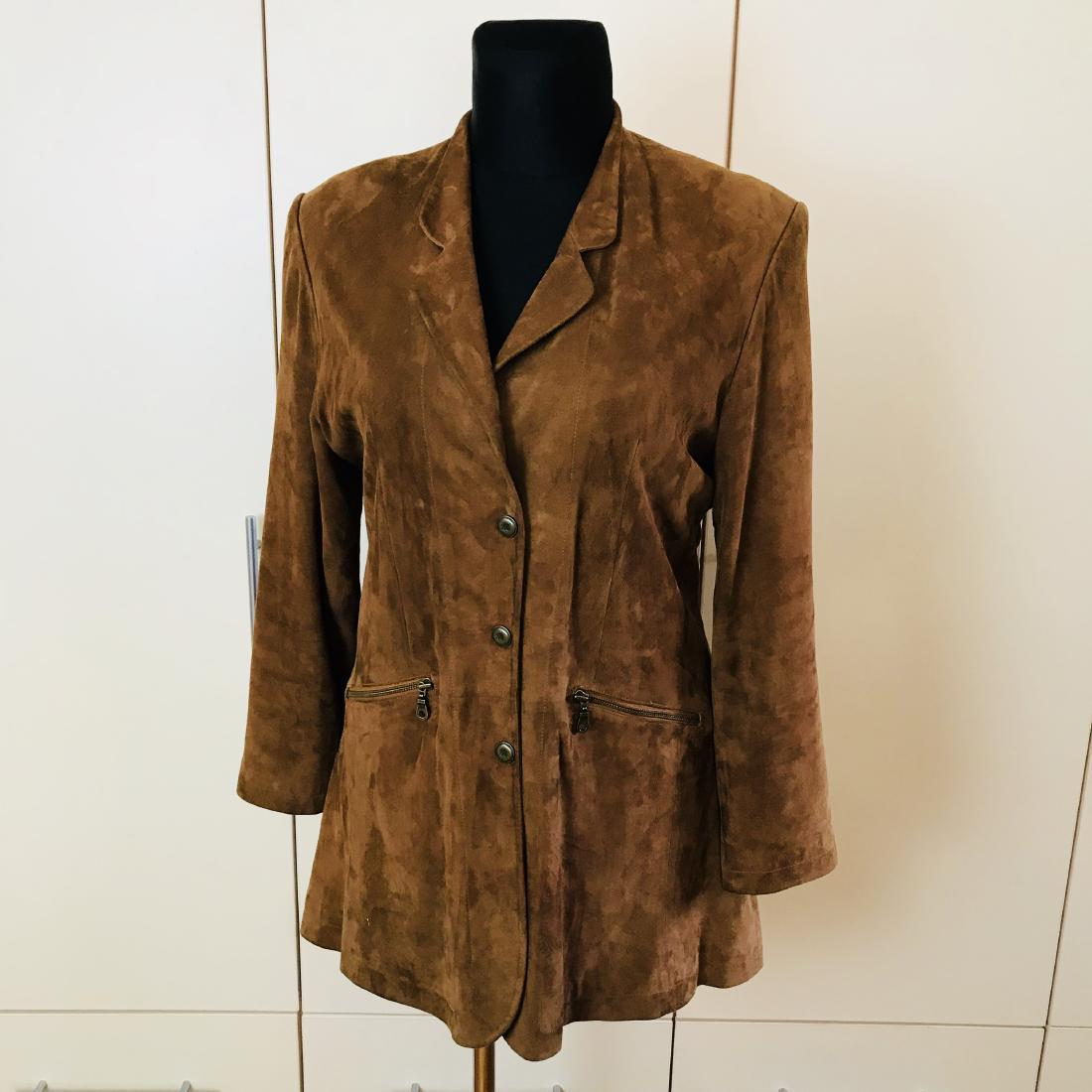 Vintage Women's Suede Leather Jacket Size L (1 of 6)