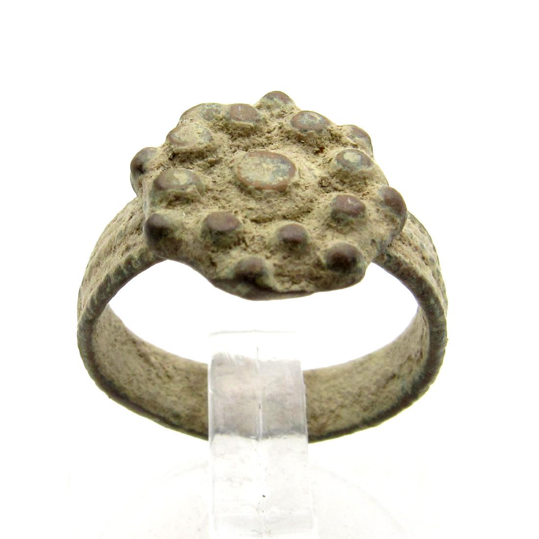 Late-Medieval Tudor Bronze Ring with Crown Bezel (1 of 3)