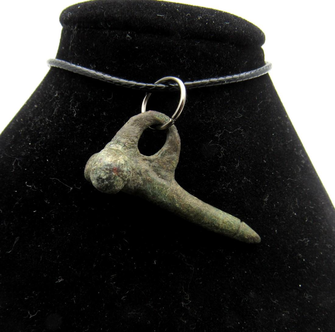 Ancient Roman Bronze Phallus Pendant (1 of 3)