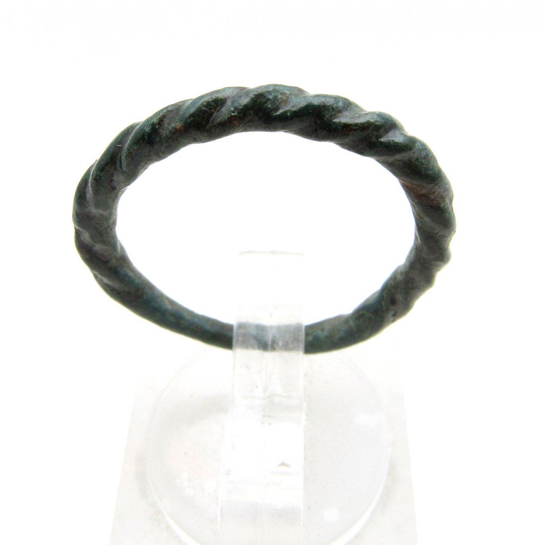 Medieval Viking Era Bronze Twisted Ring (1 of 3)