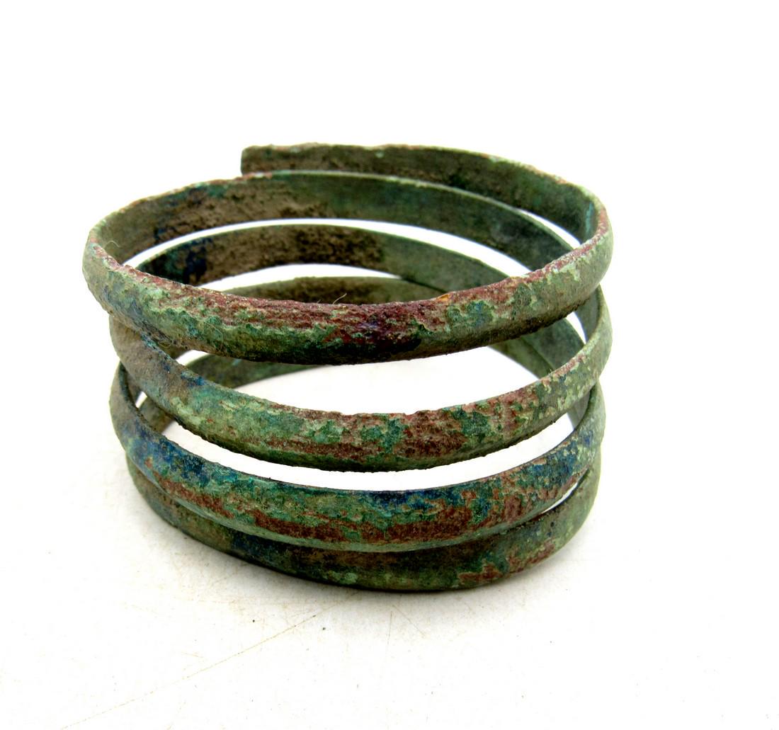 Viking Bronze Coiled Snake Bracelet (1 of 3)
