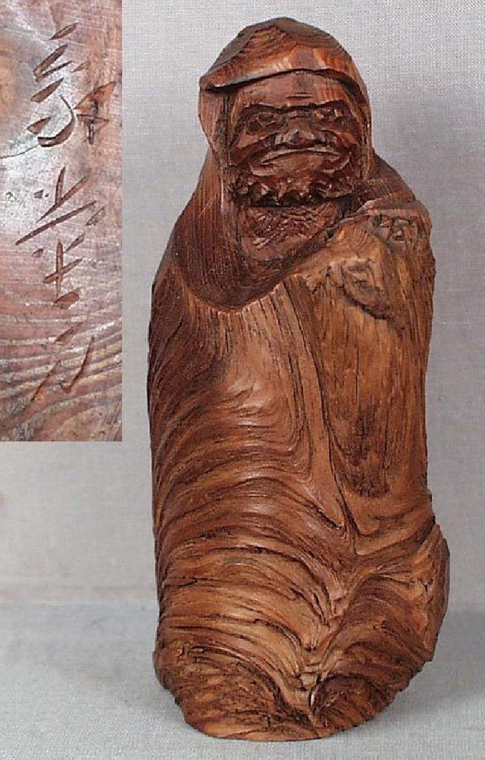 19c Japanese Hida school okimono DARUMA by EIDO (1 of 6)