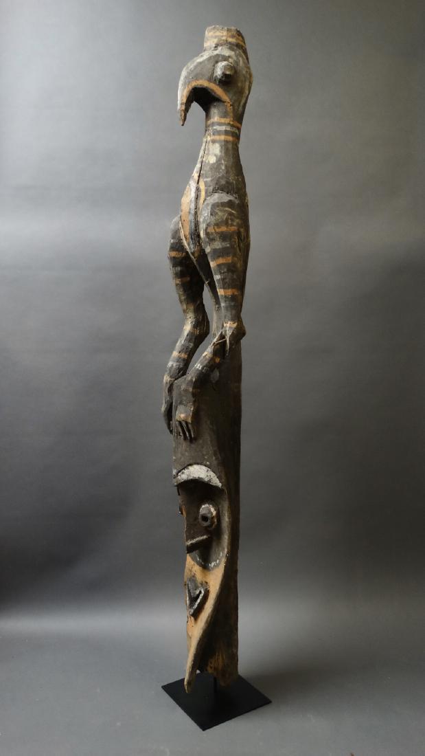 Old 1.5 Mtr Hornbill Bird Figure With Ancestor Sepik (1 of 12)