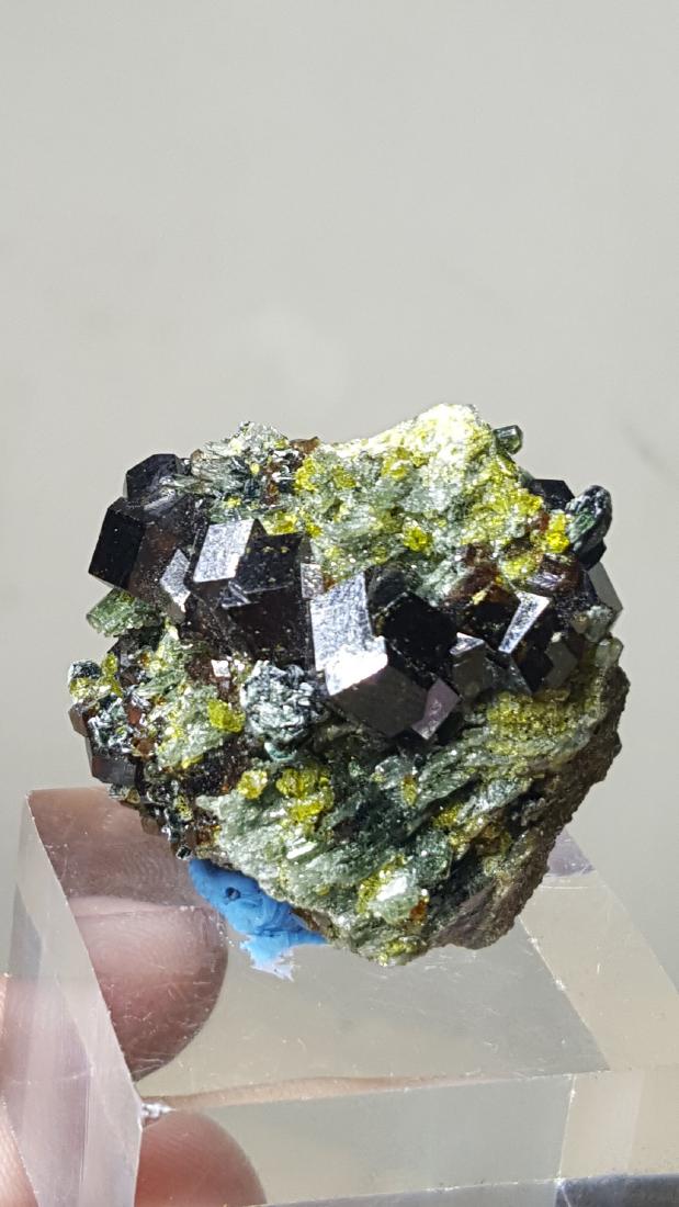 17 GRAMS MAGNETITE & EPIDOTE  CLUSTER ON A MOTHER ROCK (1 of 5)