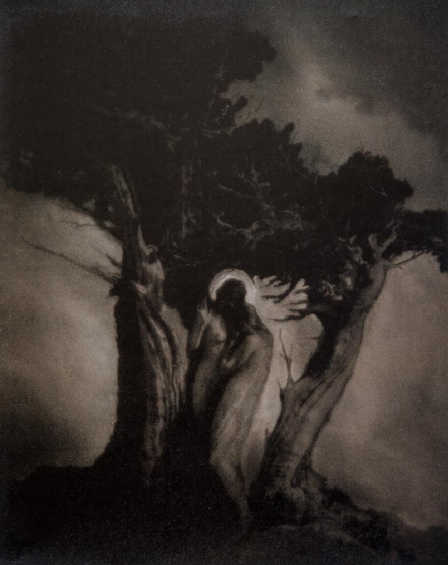 ANNE BRIGMAN - The Heart of the Storm, 1910: Artist: Brigman, Anne Title: The Heart of the Storm, 1910 Medium: Photo Litho, Four Color, 1999, Singapore Dimensions: 7.15x8.85" Heat Wax Mounted on 11x14" Conservation Board Anne Brigman (1869–195