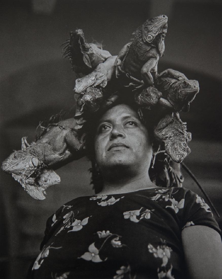 GRACIELA ITURBIDE - Our Lady of the Iguanas, Oaxaca,: Artist: Iturbide, Graciela Title: Our Lady of the Iguanas, Oaxaca, 1979 Medium: Photo Litho, 1996, Italy Dimensions: 8x9.85" Heat Wax Mounted on 12x16" Conservation Board Graciela Iturbide (1942) is a