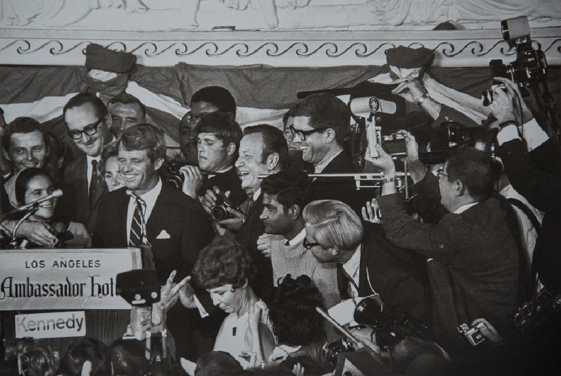 DAVID HUME KENNERLY - Robert Kennedy, 1968: Artist: Kennerly, David Hume Title: Robert Kennedy, Moments Before His Assassination, 1968 Medium: Photo Litho, 1999, Hong Kong Dimensions: 8.6x5.75 Heat Wax Mounted on 11x14" Conservation Board David