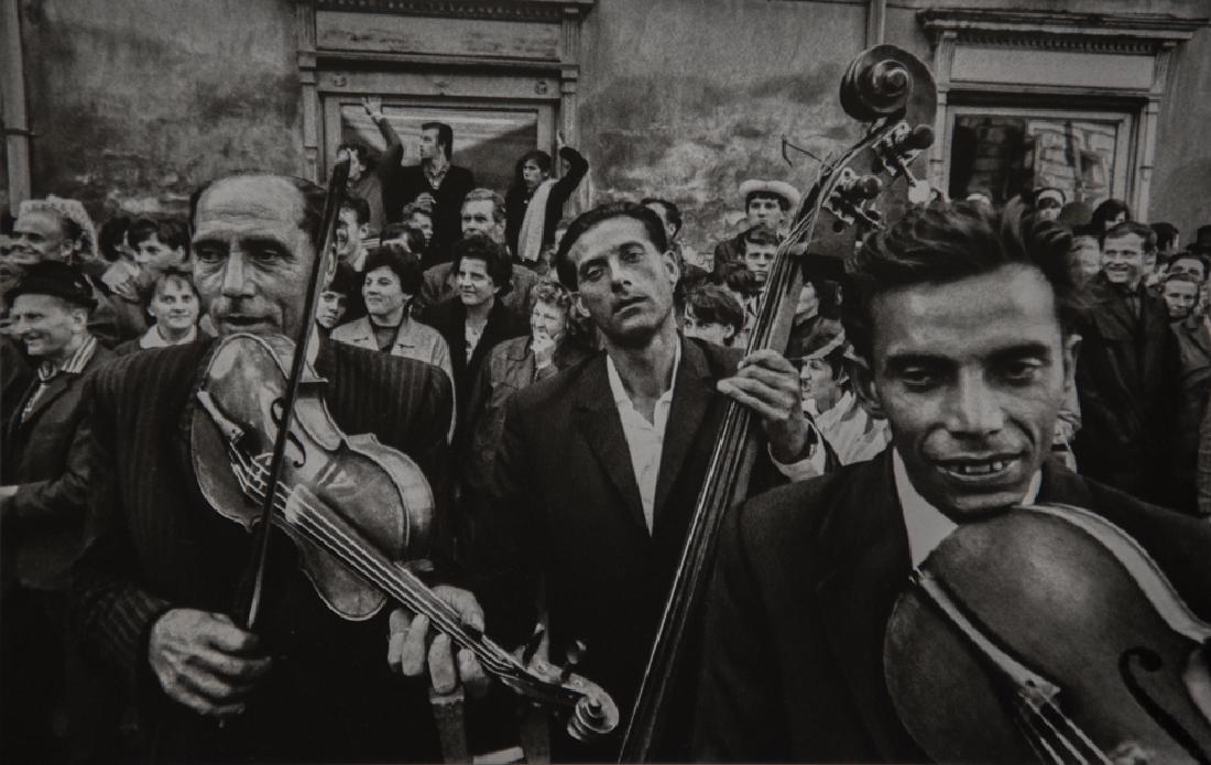 JOSEF KOUDELKA - Musicians, Czechoslovakia, 1966: Artist: Koudelka, Josef Title: Musicians, Czechoslovakia, 1966 Medium: Gravure, 1988 France Dimensions: 8.25x5.25" Heat Wax Mounted on 11x14" Conservation Board Josef Koudelka, born in Moravia, made h