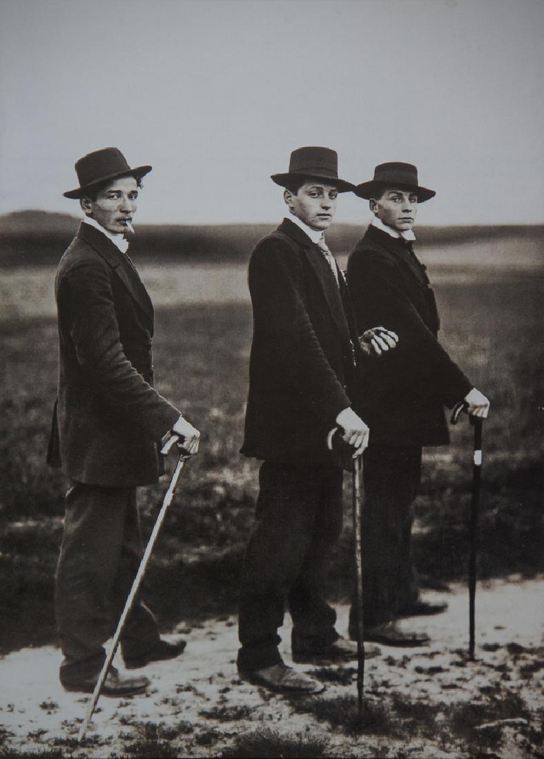 AUGUST SANDER - Young Farmers, 1914: Artist: Sander, August Title: Young Farmers, 1914 Medium: Photo Litho, Four Color, 1999, Singapore Dimensions: 6.75x9.25" Heat Wax Mounted on 12x16" Conservation Board August Sander (1876 - 1964) was