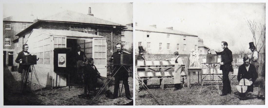 W.H. FOX TALBOT - The photographic workshop in Reading: Artist: W.H. Fox Talbot Title: The photographic workshop in Reading, 1846 Date Printed: 1979 Medium: Photogravure Printer Location: Printed in Italy in 1979 Size: 13 x 32 cm - 5 x 12 inch Mount Size: 