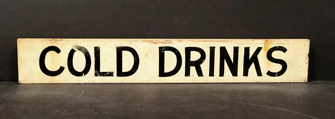 Cold Drinks Sign, Early 20th C Sign (1 of 3)