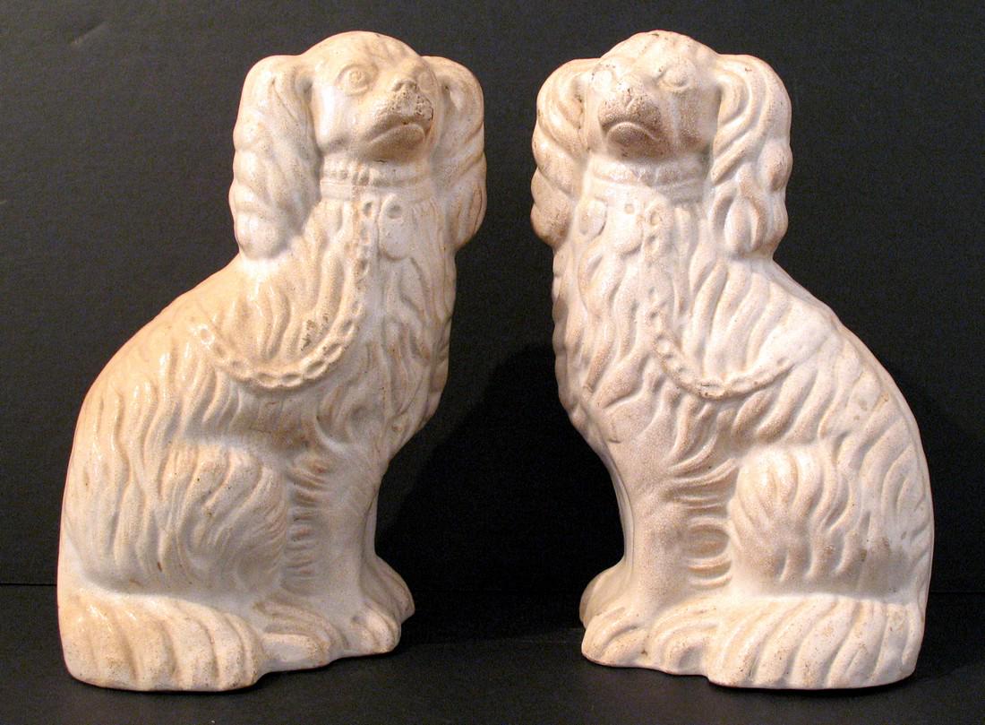 Pair of American Pottery Dogs (1 of 3)