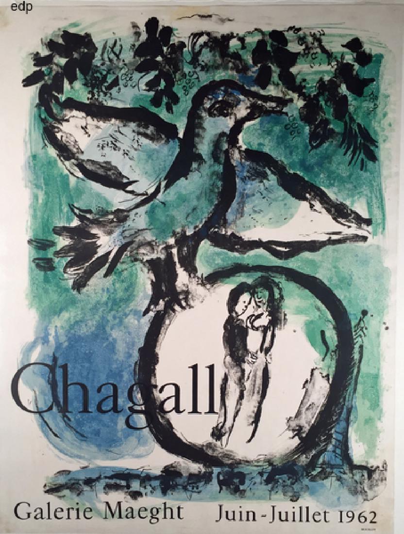 Marc Chagall Galerie Maeght - Juin-Juillet 1962: Chagall, Marc. GALERIE MAEGHT - JUIN-JUILLET 1962. Lithograph, 1962. 27 1/2 x 21 inches. In very good condititon. Please note that this lot has a confidential reserve. When you leave a bid in advance 