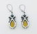 Sterling Silver Yellow Jade Drop Earrings with Blue - 2
