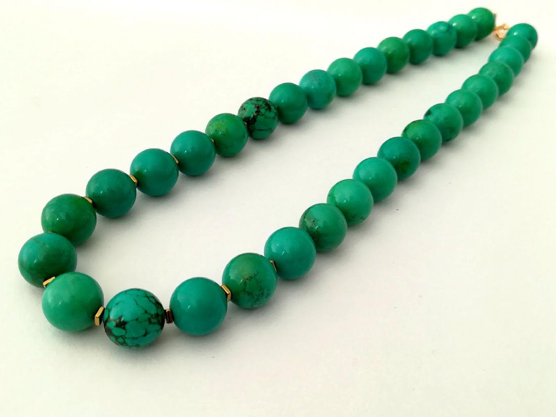19,2 kt- Turquoise Stone Necklace 12 mm with gold (1 of 10)