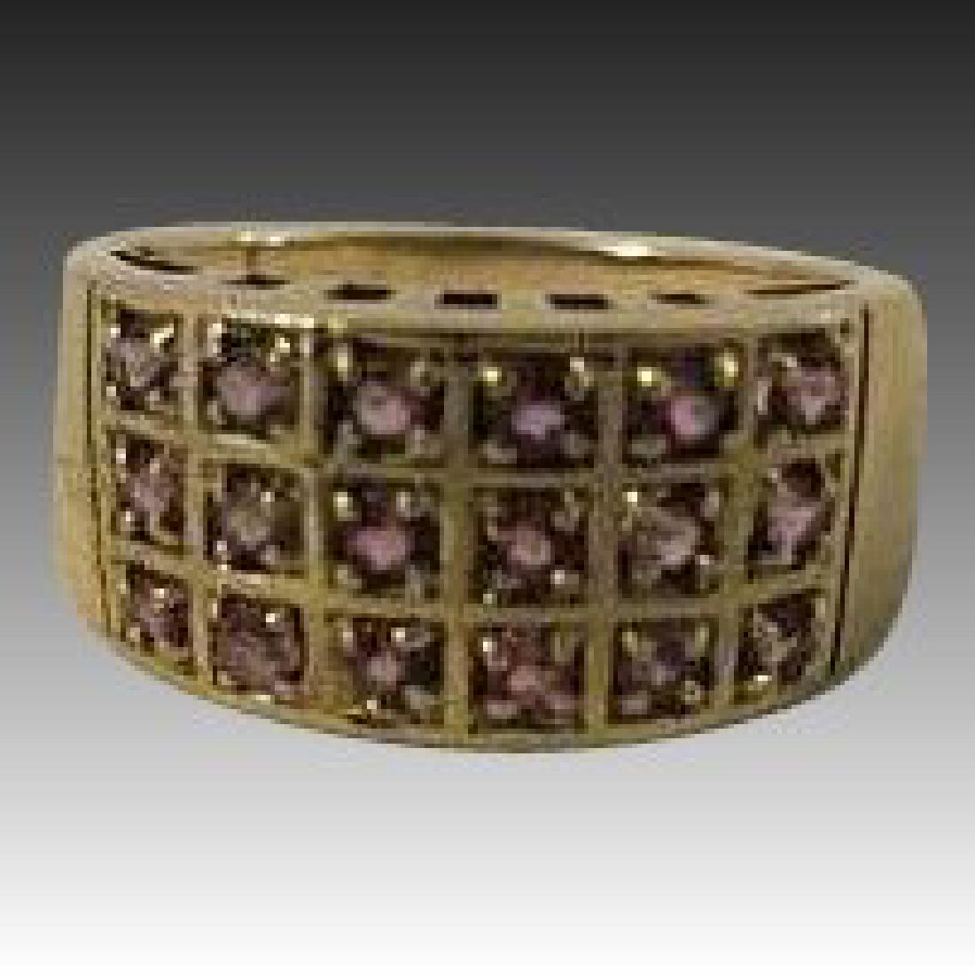 Mens 14k pink tourmaline sz 10 1/2 RING (1 of 9)