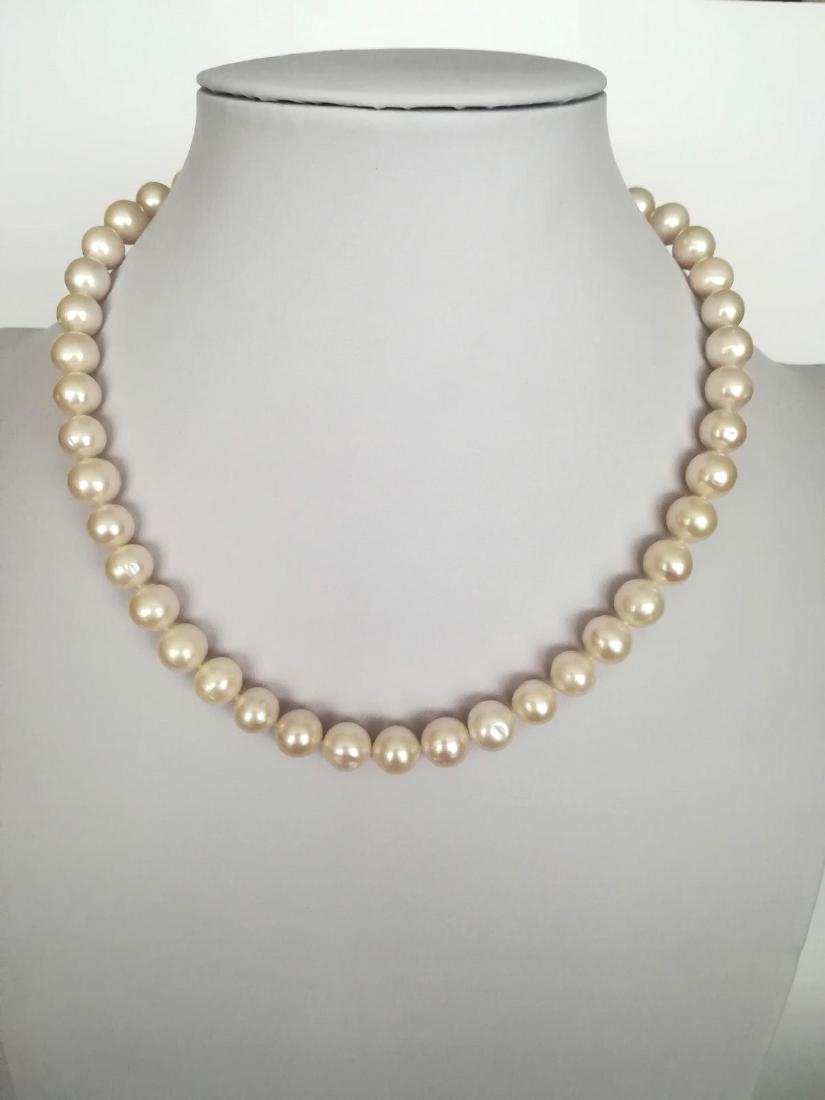 19.2 carats gold - necklace pearls water salt 10.5 mm - (1 of 10)