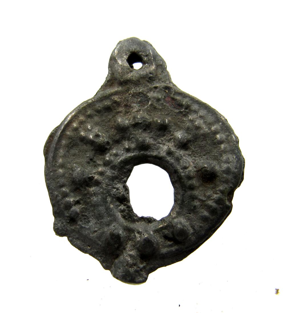 Medieval Viking Era Bronze Lunar Astrological Pendant: Item: Medieval Viking Era Bronze Lunar Astrological Pendant Date: Circa 900 – 1100 AD Material: bronze Provenance: Obtained from an old British collection; Purchased from a private London collector,