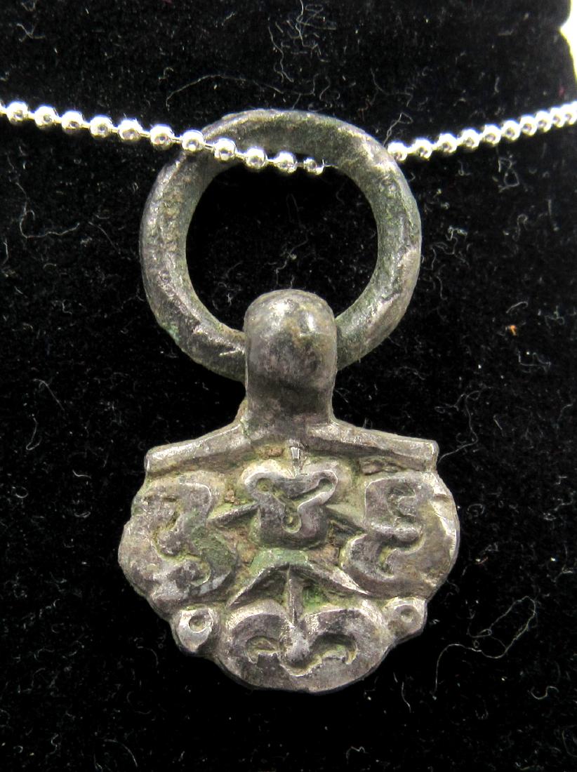 Medieval Viking Era Silver Floral Pendant (1 of 2)