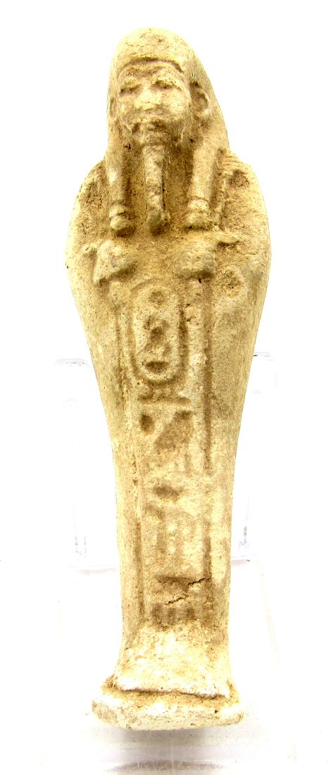 Ancient Egyptian Terracotta Ushabti Figure: Item: Ancient Egyptian Terracotta Ushabti Figure Date: Circa 664-525 B.C. Material: terracotta Dimensions: 115mm; 53grams Ancient Egyptian Terracotta Ushabti Figure . The item comes with a Lifetime Au