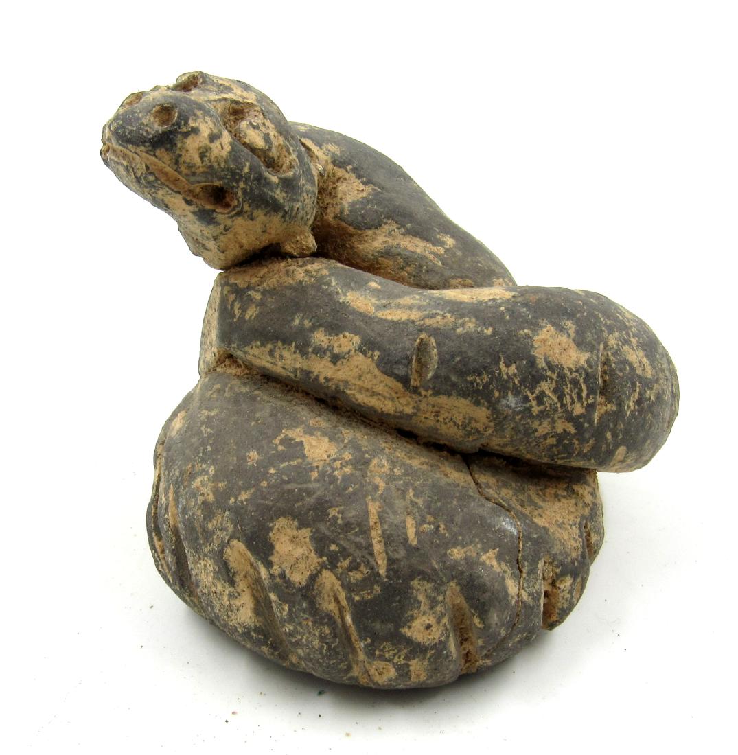 Ancient Chinese Ming Dynasty Astrological Snake Idol: Item: Ancient Chinese Ming Dynasty Astrological Snake Idol Date: Circa 1368–1644ad Material: terracotta Dimensions: 60x60mm; 140grams Ancient Chinese Ming Dynasty Astrological Snake Idol. The item c