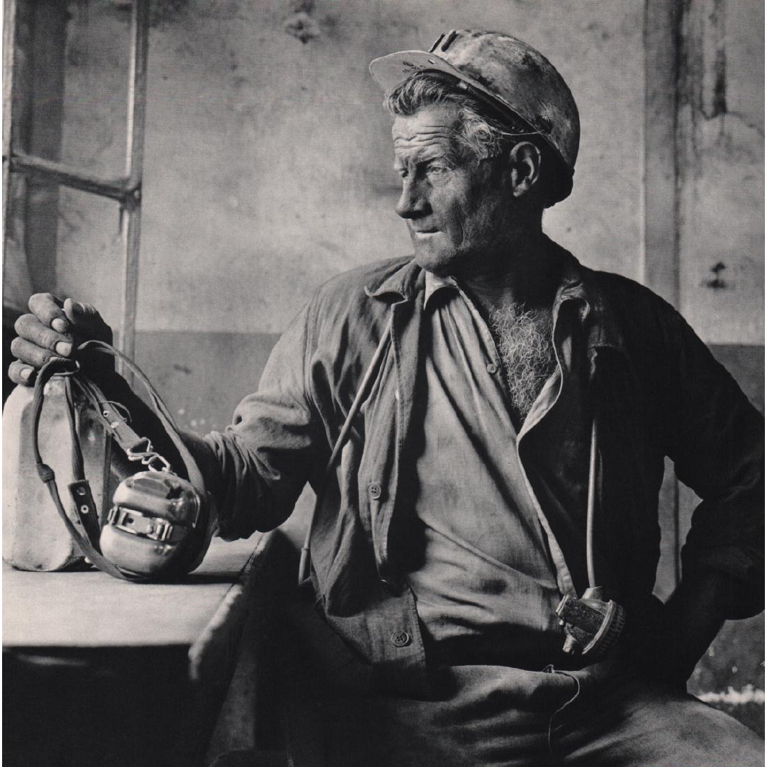 FRITZ HENLE - Miner, Germany 1967: Artist: FRITZ HENLE Print Title: Miner, Germany 1967 Medium: Sheet-fed Gravure Printing Date: 1970's Printed in Switzerland Image Size: 10.5 x 10.5 inches Fritz Henle (1909-1993) was a German-born pho