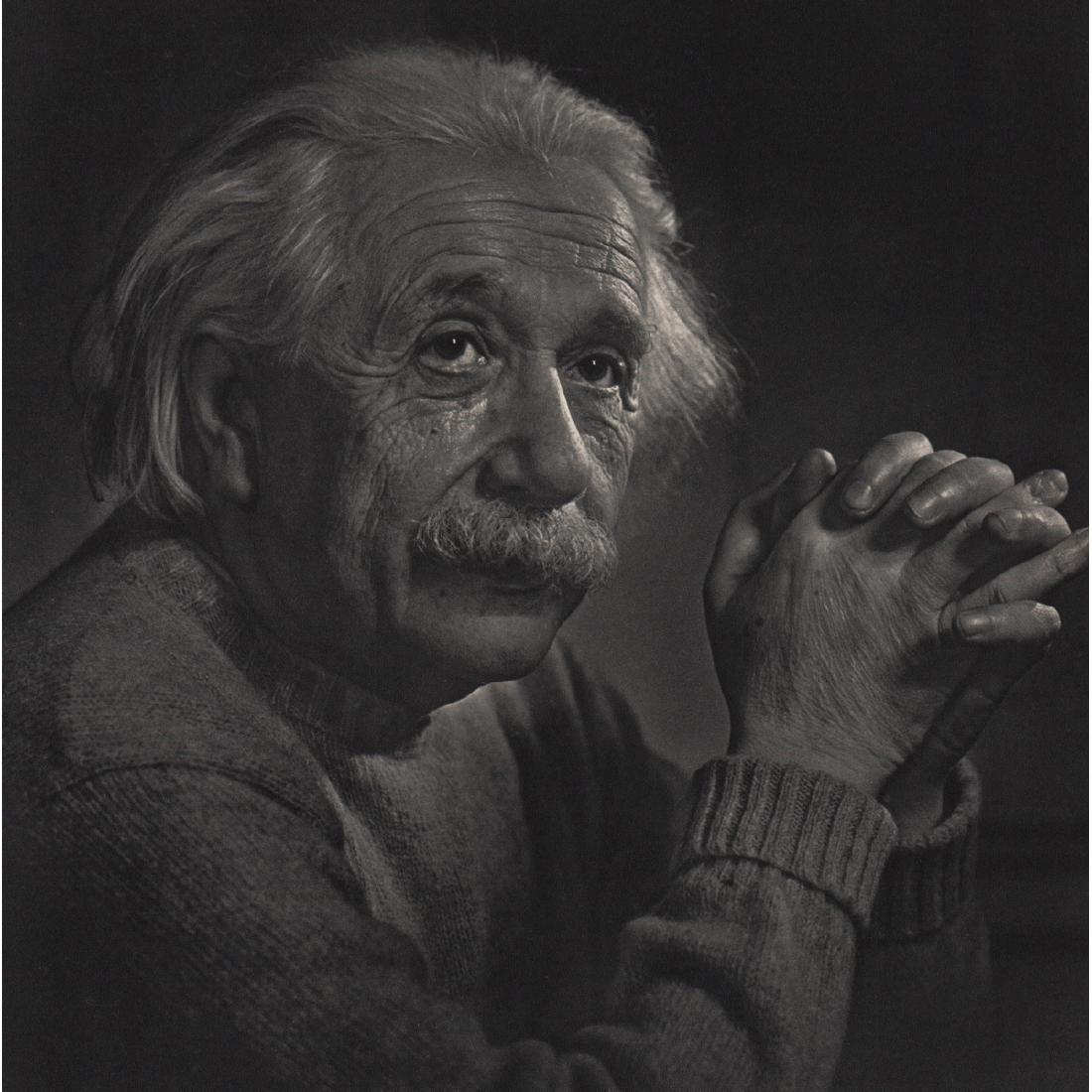 YOUSUF KARSH - Albert Einstein: Artist: YOUSUF KARSH Print Title: Albert Einstein Medium: Sheet-Fed Gravure Printed in 1960's Printed in Netherlands Image size approx. 9.5 X 9 inches Yousuf Karsh (1908-2002) was an Armenian-Canadian