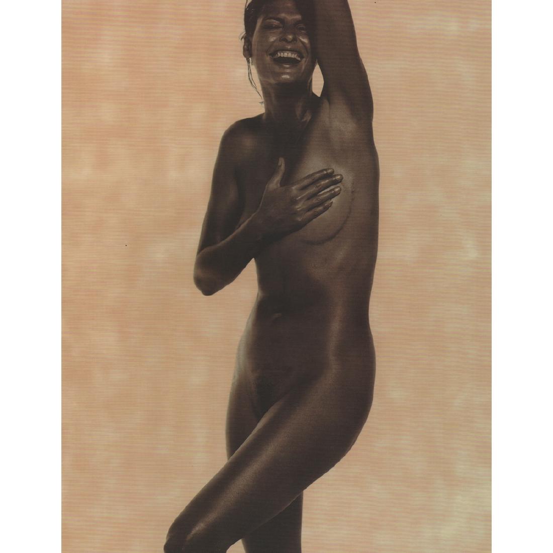 KARL LAGERFELD - Linda Evangelista: Artist: KARL LAGERFELD Print Title: Linda Evangelista Medium: Satin Finish Umber Photo-Lithograph Printing Date: 1970's Printed in USA Image Size: 10.5 x 13 inches Karl Otto Lagerfeld(born 10 Septembe