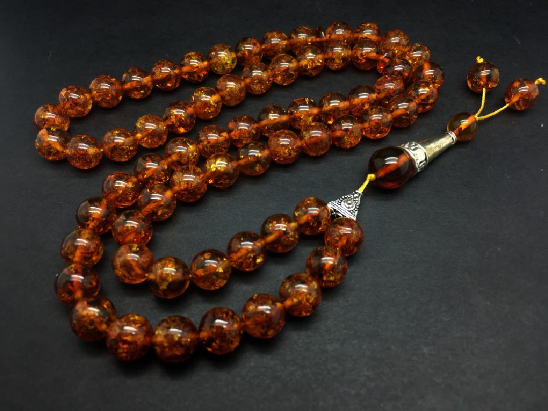 Baltic Amber Tesbih shiny cognac colour round prayer (1 of 7)