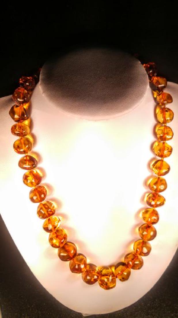 Cognac colour Baltic Amber necklace (1 of 10)