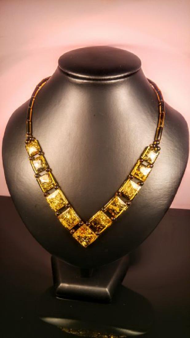 Green- Gold colour genuine Baltic Amber bracelet and (1 of 10)