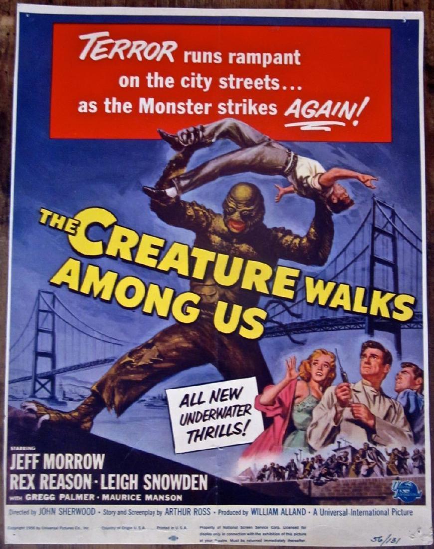THE CREATURE WALKS AMONG US 1956 WINDOW CARD POSTER - (1 of 1)