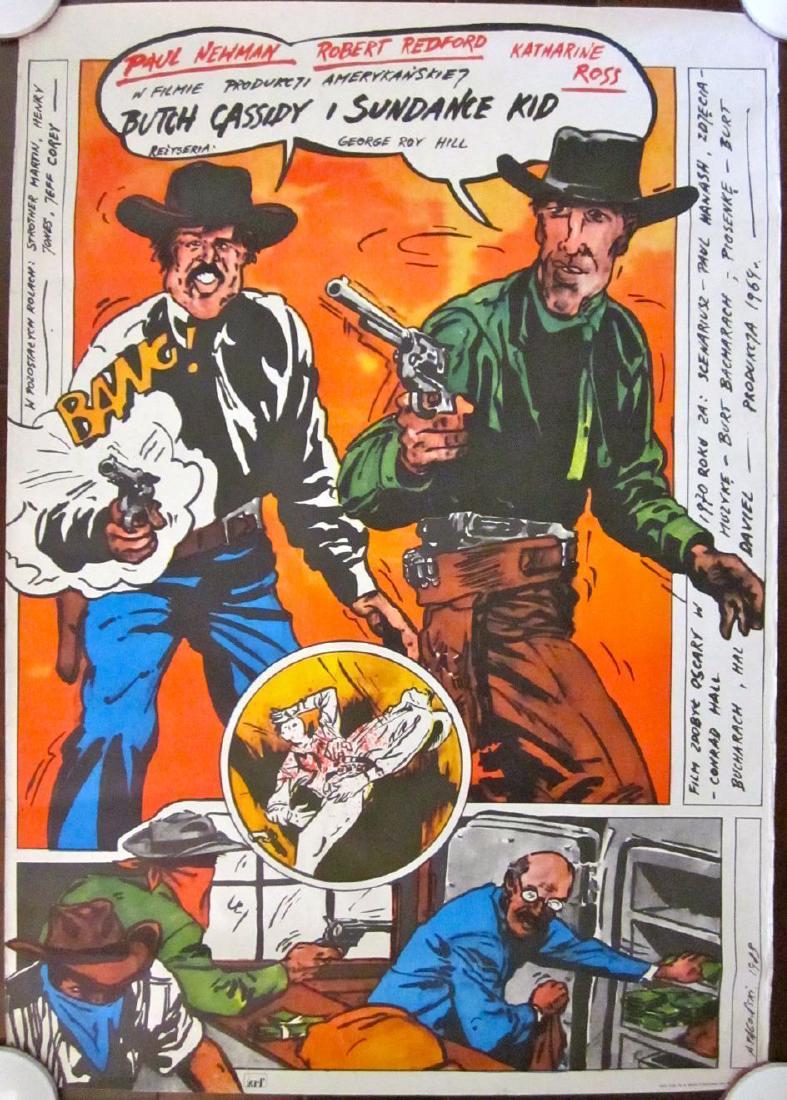 ORIGINAL 1983 POLISH POSTER -BUTCH CASSIDY AND THE: ORIGINAL 1983 POLISH POSTER -BUTCH CASSIDY AND THE SUNDANCE KID- COOL COMIC ART! ORIGINAL 1983 POLISH POSTER -BUTCH CASSIDY AND THE SUNDANCE KID- COOL COMIC ART! Original 1983 polish poster (37 1/2" x