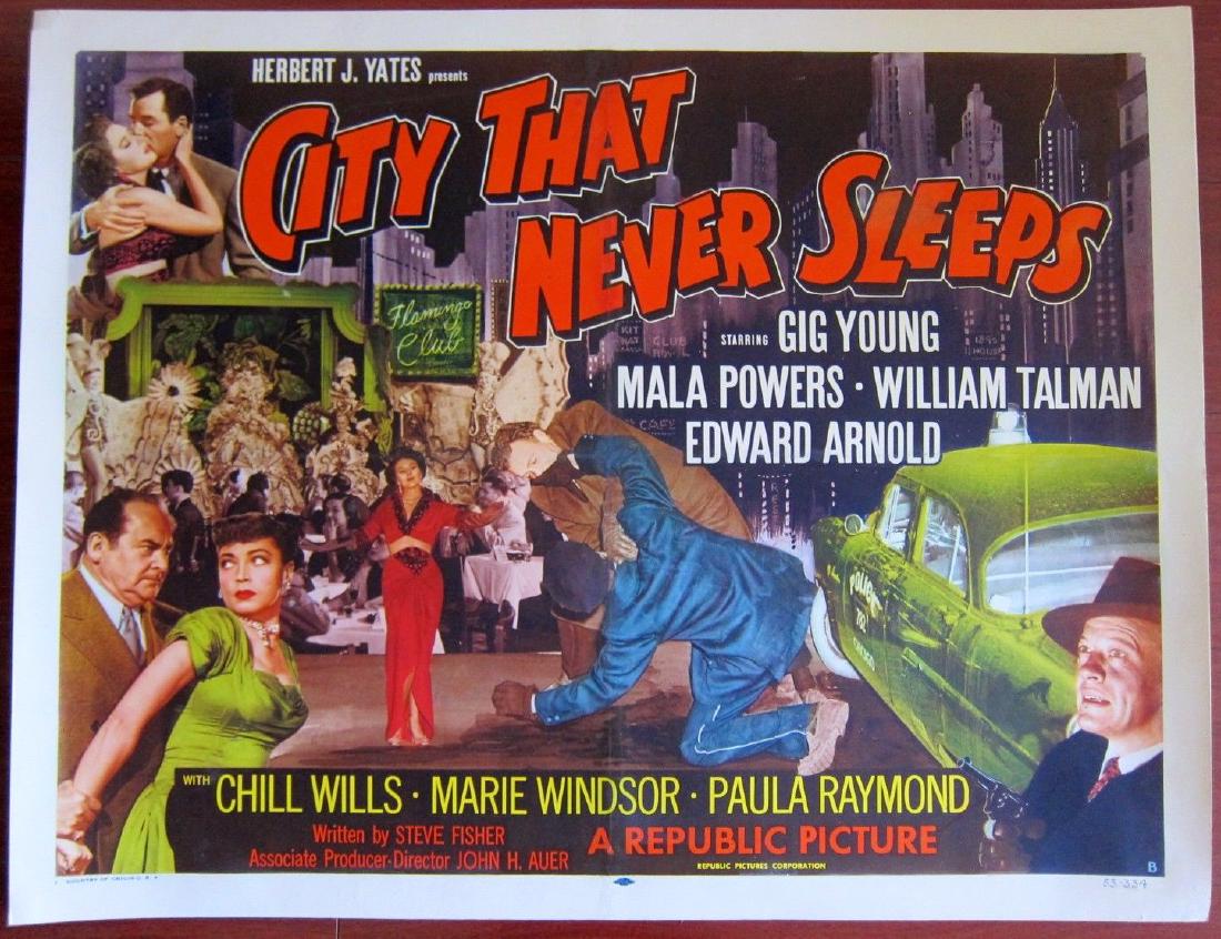 CITY THAT NEVER SLEEPS - ORIGINAL 1953 HALF SHEET PB (1 of 1)