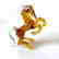 Figurine of horse amber coloured hand blown glass 10x12