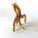Figurine of horse amber coloured hand blown glass 10x12 - 2