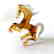 Figurine of horse amber coloured hand blown glass 10x12 - 3