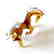 Figurine of horse amber coloured hand blown glass 10x12 - 5