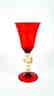 VENETIAN GOBLET RED WITH GOLD 24k - MADE MURANO GLASS